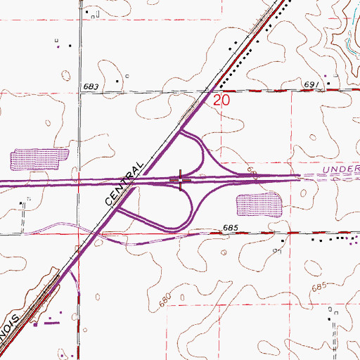 Topographic Map of Exit 144, IL