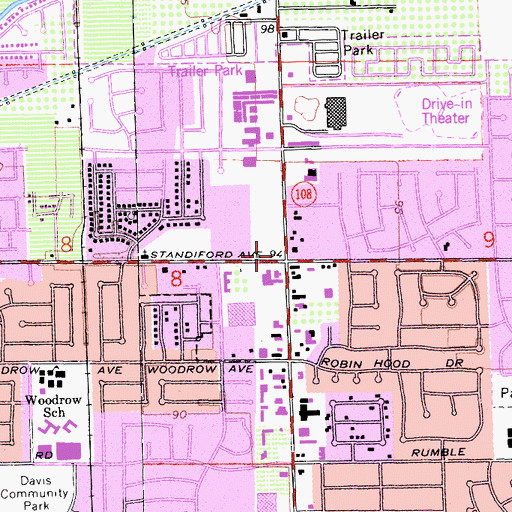Topographic Map of Modesto Promenade Shopping Center, CA