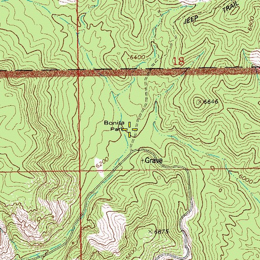 Topographic Map of Bonita Park, AZ