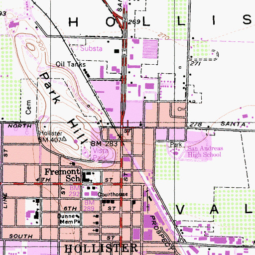 Topographic Map of Family Bible Pentecostal Church of God, CA