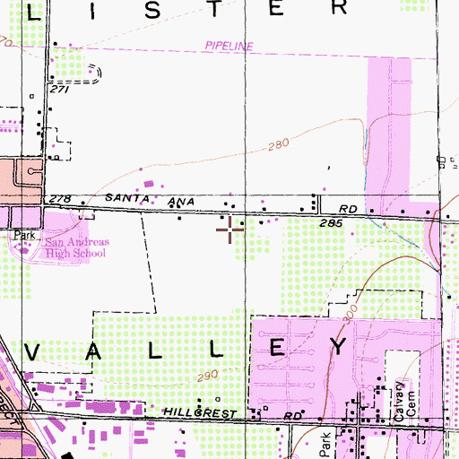 Topographic Map of Gabilan Hills Elementary School, CA
