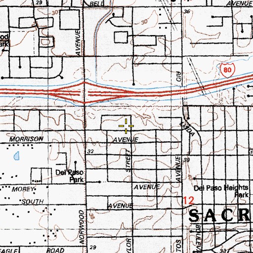 Topographic Map of Kingdom Hall Jehovahs Witnesses, CA