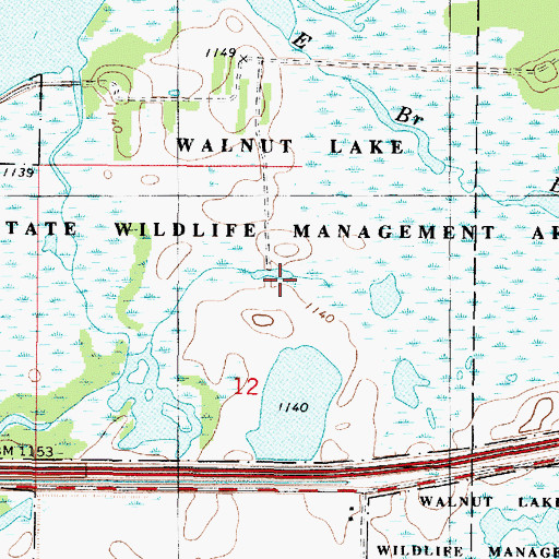 Topographic Map of Walnut Lake State Wildlife Management Area, MN