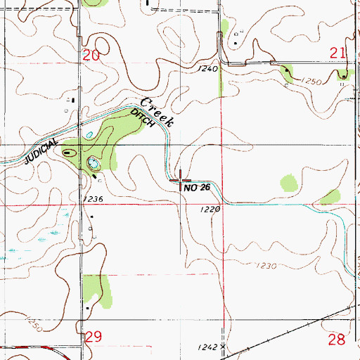 Topographic Map of Judicial Ditch Number Twentysix, MN