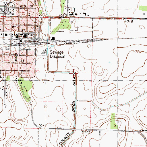 Topographic Map of County Ditch Number Fortytwo, MN