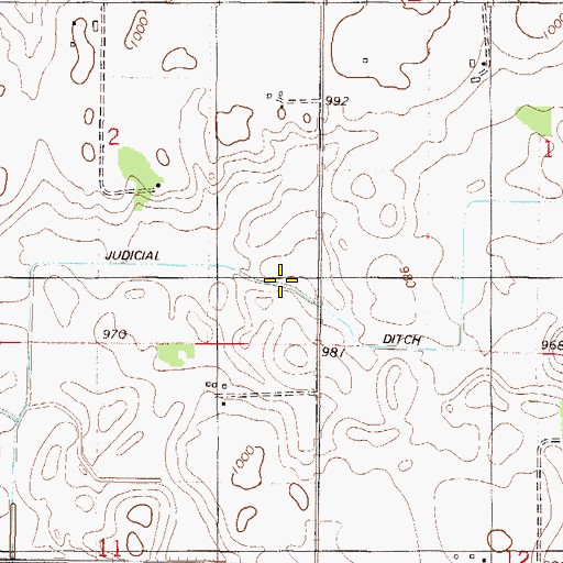 Topographic Map of Judicial Ditch Number Four, MN