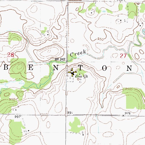 Topographic Map of Zion Church, MN