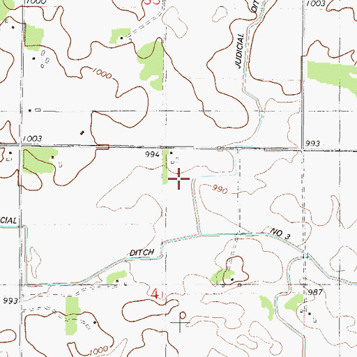 Topographic Map of Judicial Ditch Number Three, MN