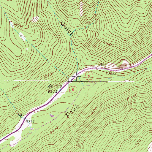 Topographic Map of Porcupine Gulch, CO