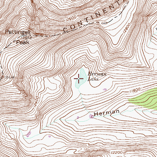 Topographic Map of Herman Lake, CO
