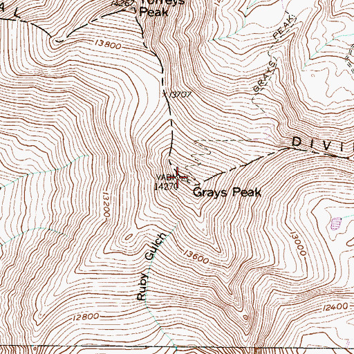 Topographic Map of Grays Peak, CO