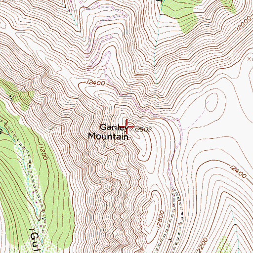 Topographic Map of Ganley Mountain, CO