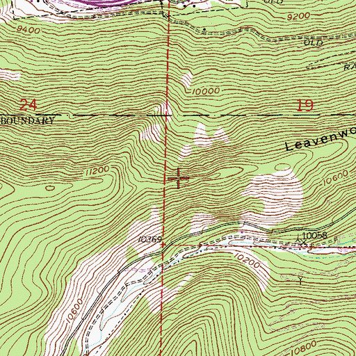 Topographic Map of Leavenworth Mountain, CO