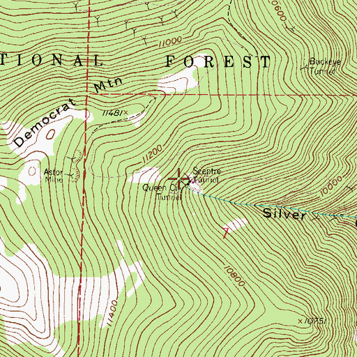 Topographic Map of Sceptre Tunnel, CO