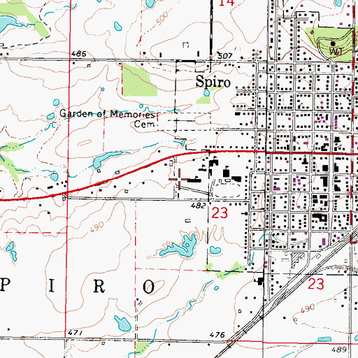 Topographic Map of Spiro Elementary School, OK