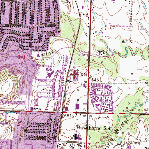 Topographic Map of Tulsa Tech - Peoria Campus, OK