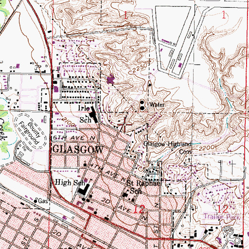 Topographic Map of Scotty Park, MT