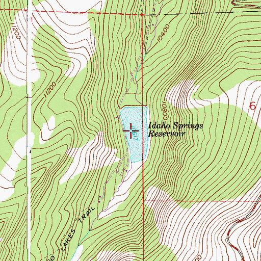 Topographic Map of Idaho Springs Reservoir, CO