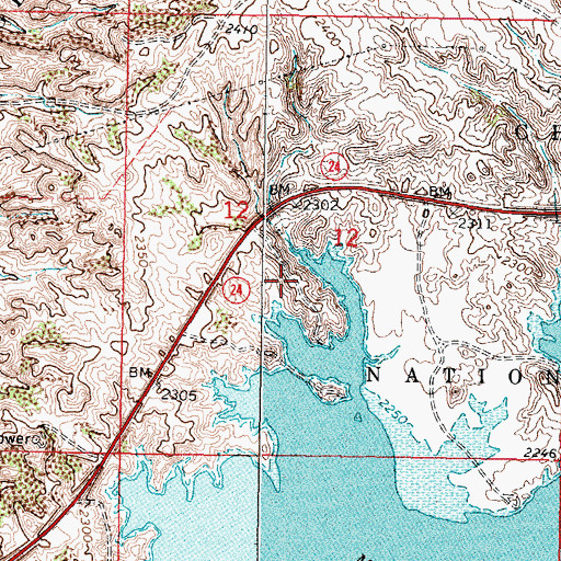 Topographic Map of Flat Lake Recreation Area, MT