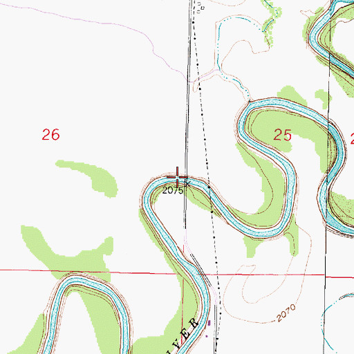 Topographic Map of Milk River Bridge, MT