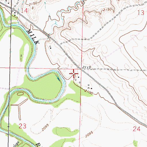 Topographic Map of Riverside (historical), MT
