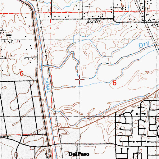 Topographic Map of Carl Hansen Park, CA