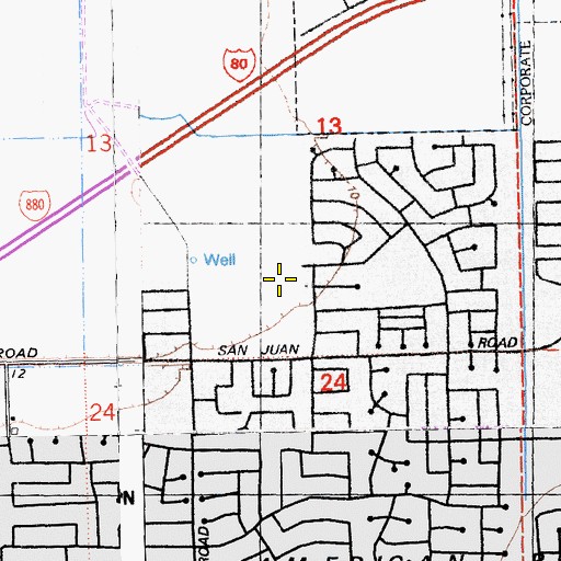 Topographic Map of Chuckwagon Park, CA