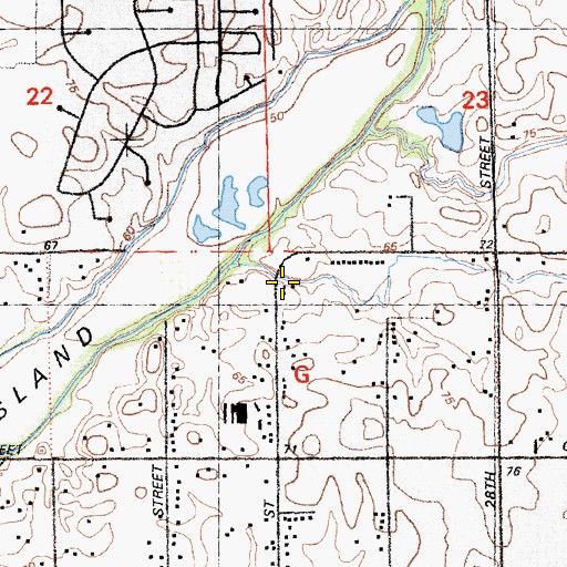 Topographic Map of Twenty-Fourth Street Baptist Church, CA