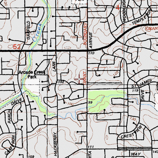 Topographic Map of Christ Community Church, CA