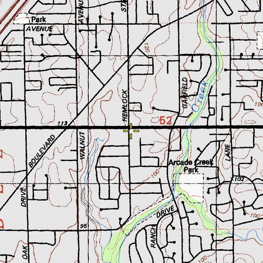 Topographic Map of First Evangelical Free Church, CA