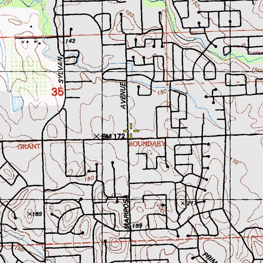 Topographic Map of Greenback Plaza Shopping Center, CA