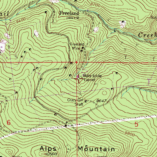 Topographic Map of Baby Eddie Tunnel, CO
