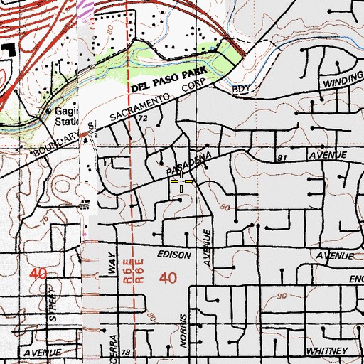 Topographic Map of Reorganized Church of Jesus Christ of Latter Day Saints, CA