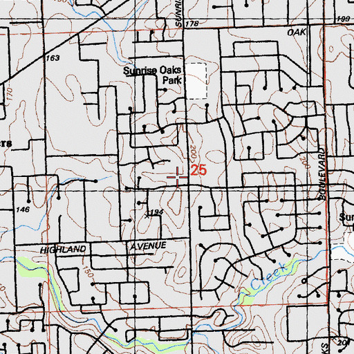 Topographic Map of Copperwood Square Shopping Center, CA