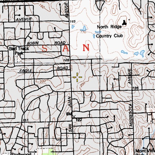 Topographic Map of Sunset Shopping Center, CA