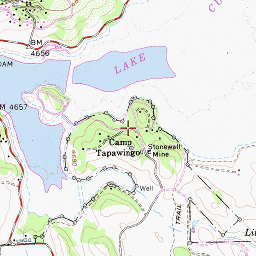 Topographic Map of Cuyamaca (historical), CA