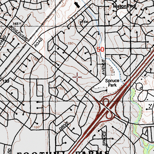 Topographic Map of Elkhorn Plaza Shopping Center, CA
