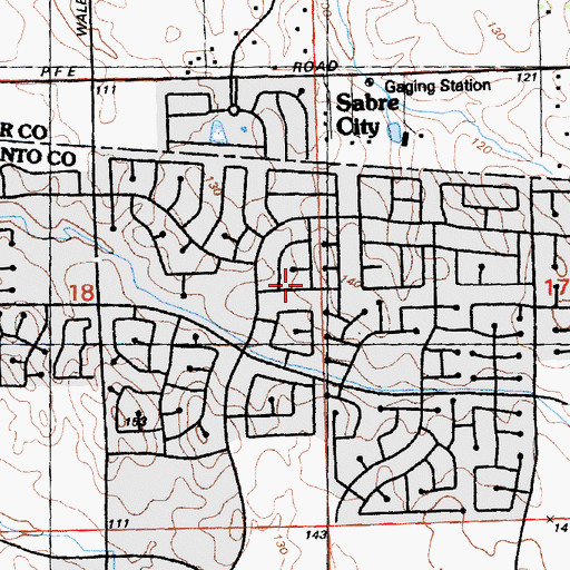 Topographic Map of Sabre City, CA