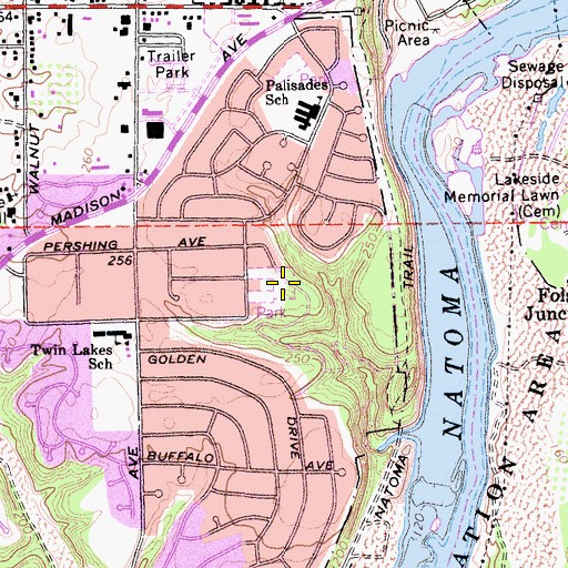 Topographic Map of Snipes-Pershing Park, CA