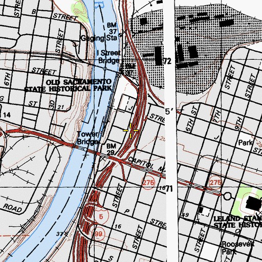 Topographic Map of Pratt Building, CA