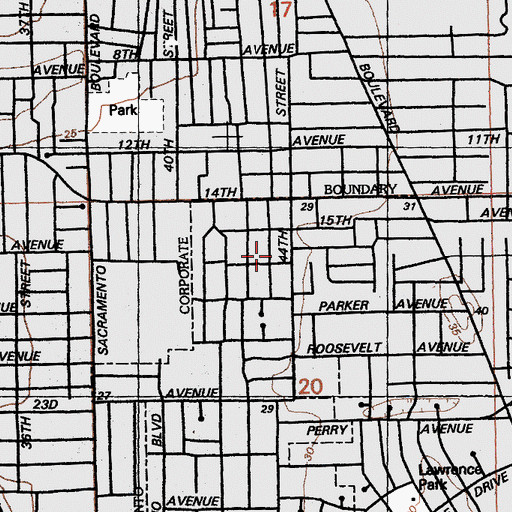 Topographic Map of Jack Davis Park, CA