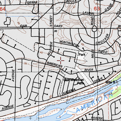 Topographic Map of Sacramento Country Day High School, CA