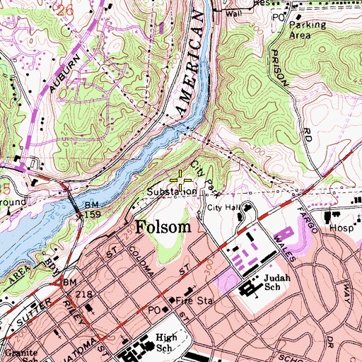 Topographic Map of Dan Russell Rodeo Arena, CA