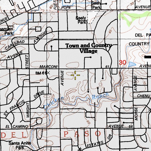 Topographic Map of Taylor Shopping Center, CA