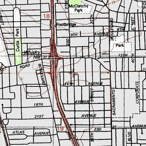 Topographic Map of Temple Avenue Park, CA