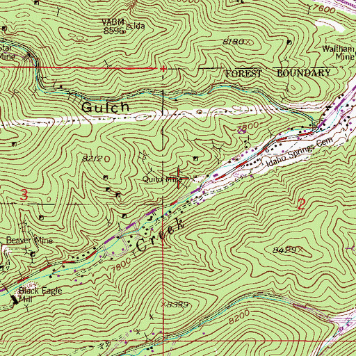 Topographic Map of Quito Mine, CO