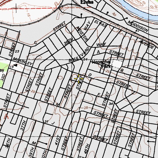 Topographic Map of Friends Community Church, CA