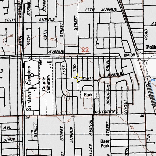 Topographic Map of Pacific Coast Bible College (historical), CA