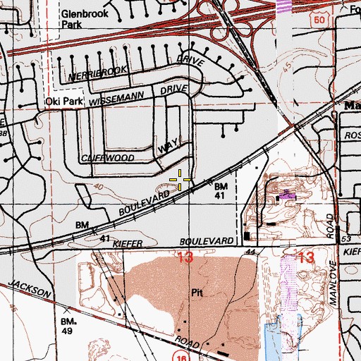 Topographic Map of Valley Community Church, CA