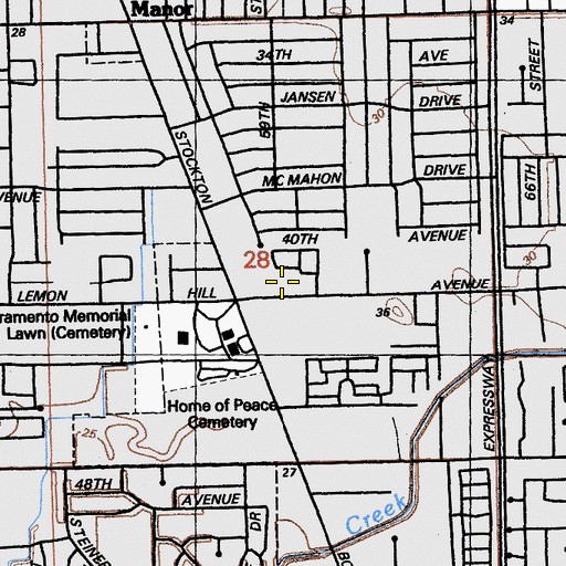 Topographic Map of Capital Christian Fellowship Church, CA